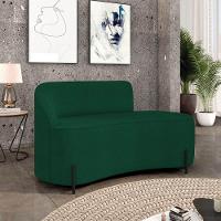 Sofá 2 Lugares Orgânico 140cm Pé Ferro Preto Morgan Bouclê Verde D03 - D'rossi - 2