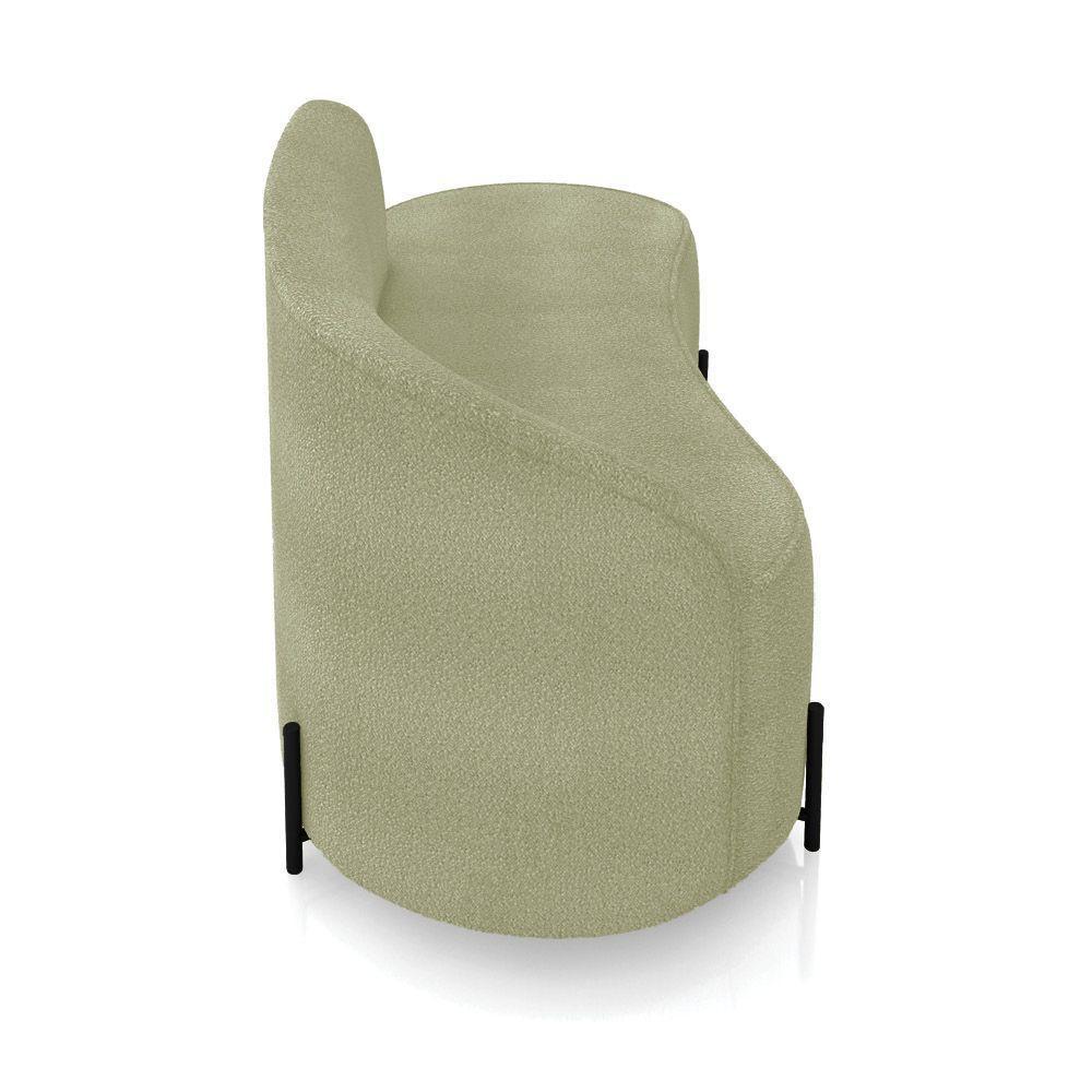 Sofá 2 Lugares Orgânico 140cm Pé Ferro Preto Morgan Bouclê Pistache D03 - D'rossi - 7