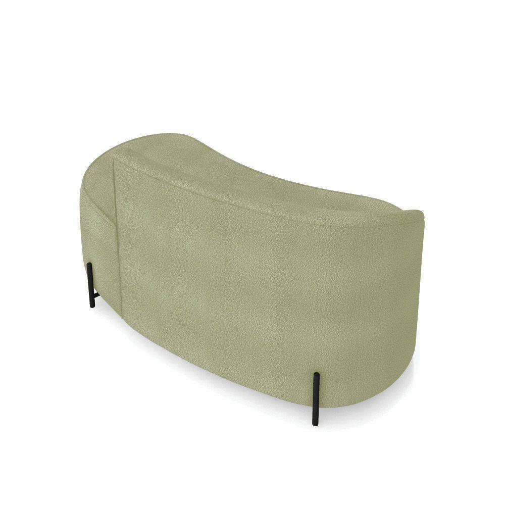 Sofá 2 Lugares Orgânico 140cm Pé Ferro Preto Morgan Bouclê Pistache D03 - D'rossi - 8