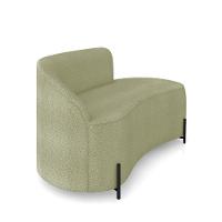 Sofá 2 Lugares Orgânico 140cm Pé Ferro Preto Morgan Bouclê Pistache D03 - D'rossi - 6