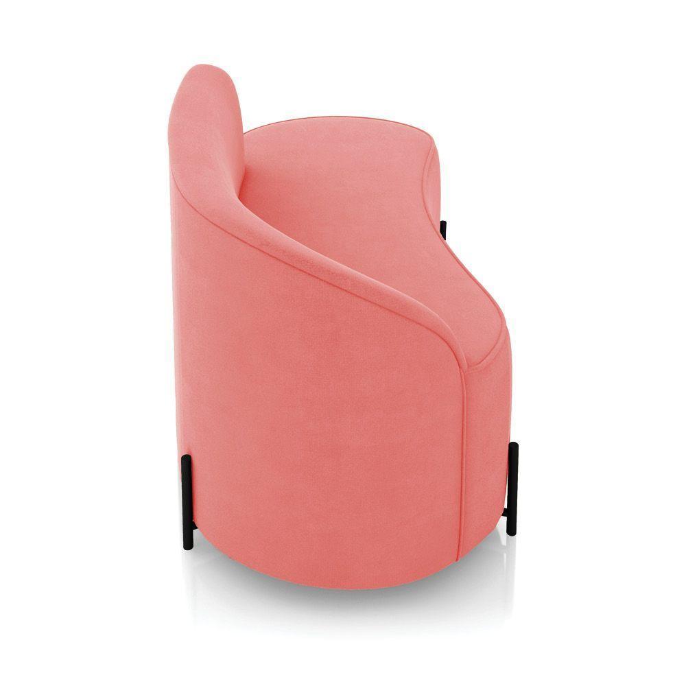 Sofá 2 Lugares Orgânico 140cm Pé Ferro Preto Morgan Suede Rosê D03 - D'rossi - 7