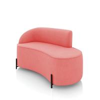 Sofá 2 Lugares Orgânico 140cm Pé Ferro Preto Morgan Suede Rosê D03 - D'rossi - 1