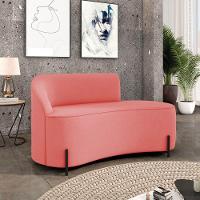 Sofá 2 Lugares Orgânico 140cm Pé Ferro Preto Morgan Suede Rosê D03 - D'rossi - 2