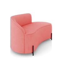 Sofá 2 Lugares Orgânico 140cm Pé Ferro Preto Morgan Suede Rosê D03 - D'rossi - 6