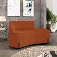 Sofá 2 Lugares Orgânico 140cm Pé Ferro Preto Morgan Bouclê Terra D03 - D'rossi - 2