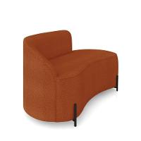 Sofá 2 Lugares Orgânico 140cm Pé Ferro Preto Morgan Bouclê Terra D03 - D'rossi - 6