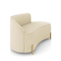 Sofá 2 Lugares Orgânico 140cm Pé Dourado Morgan Suede Bege D03 - D'rossi - 6