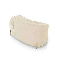 Sofá 2 Lugares Orgânico 140cm Pé Dourado Morgan Suede Bege D03 - D'rossi - 8