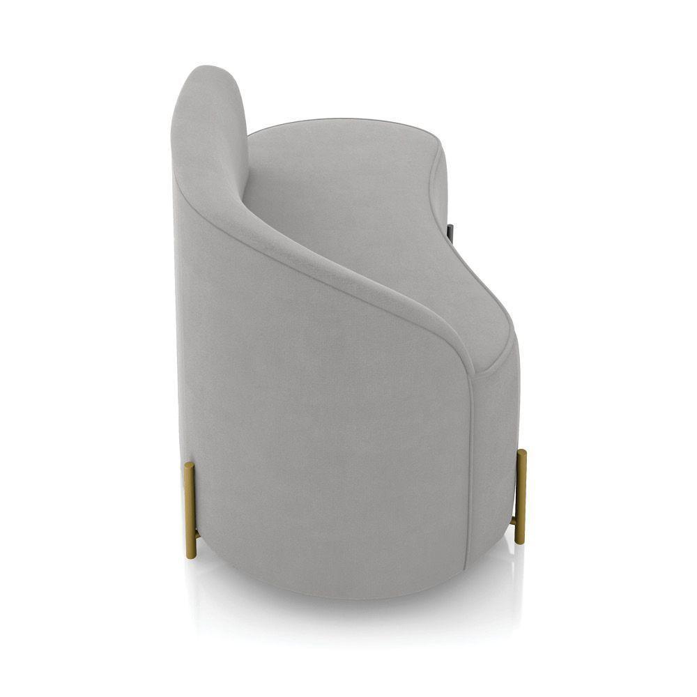 Sofá 2 Lugares Orgânico 140cm Pé Dourado Morgan Suede Cinza D03 - D'rossi - 7