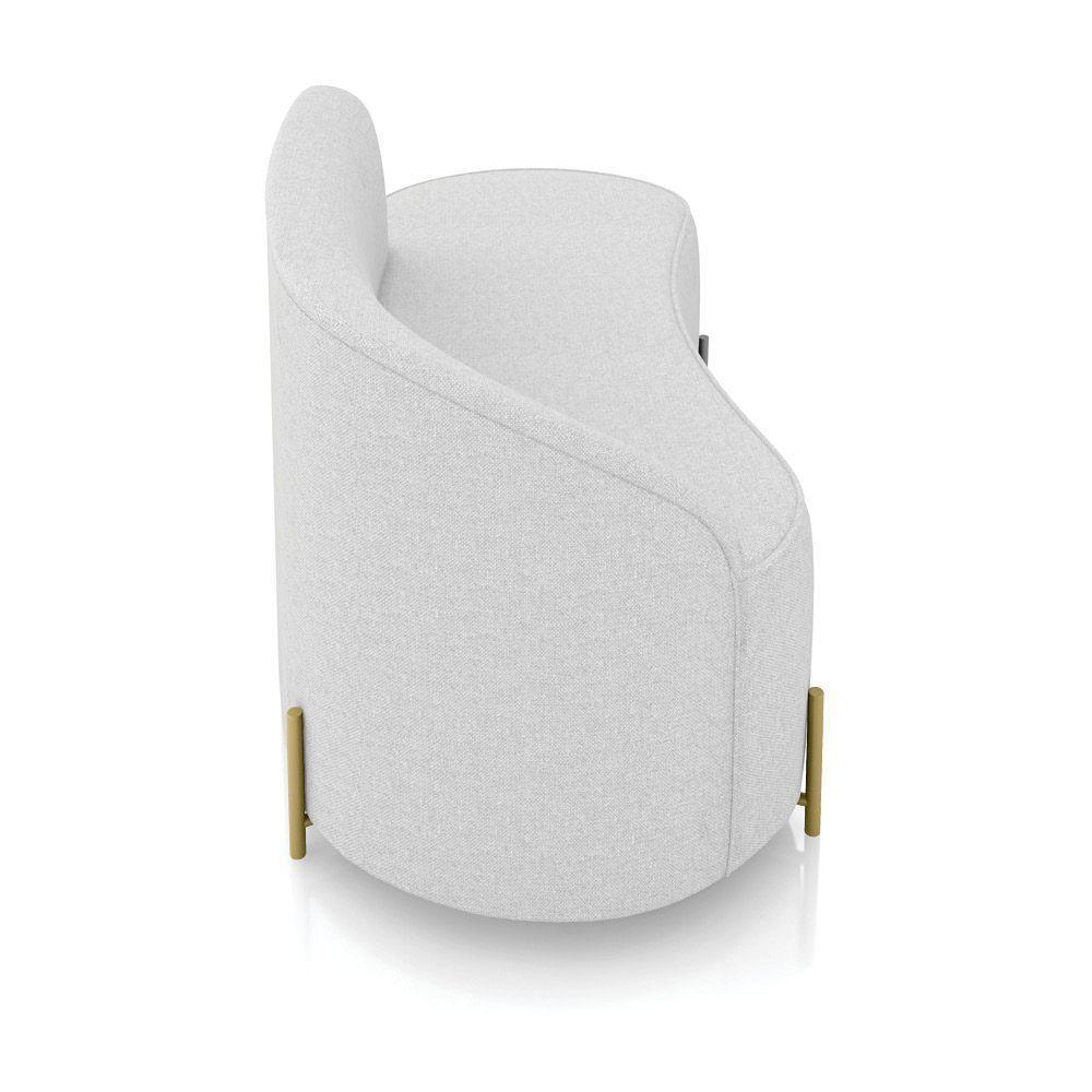 Sofá 2 Lugares Orgânico 140cm Pé Dourado Morgan Linho Cinza D03 - D'rossi - 7