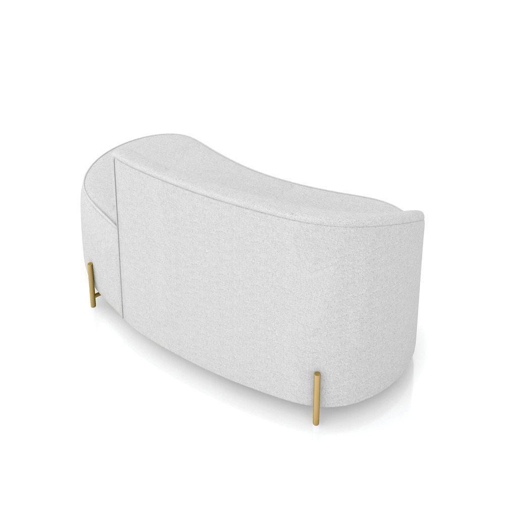 Sofá 2 Lugares Orgânico 140cm Pé Dourado Morgan Linho Cinza D03 - D'rossi - 8