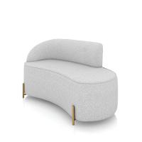 Sofá 2 Lugares Orgânico 140cm Pé Dourado Morgan Linho Cinza D03 - D'rossi - 1