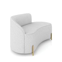 Sofá 2 Lugares Orgânico 140cm Pé Dourado Morgan Linho Cinza D03 - D'rossi - 6