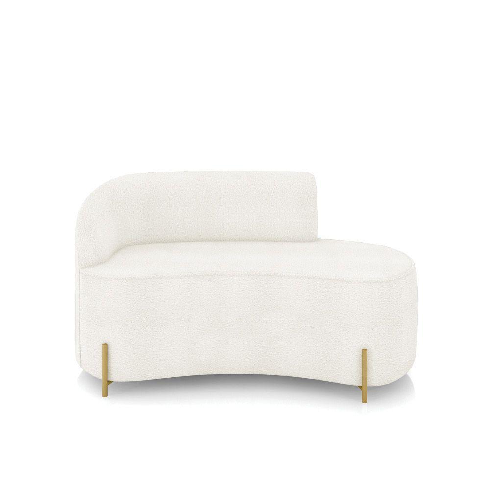 Sofá 2 Lugares Orgânico 140cm Pé Dourado Morgan Bouclê Off White D03 - D'rossi - 5