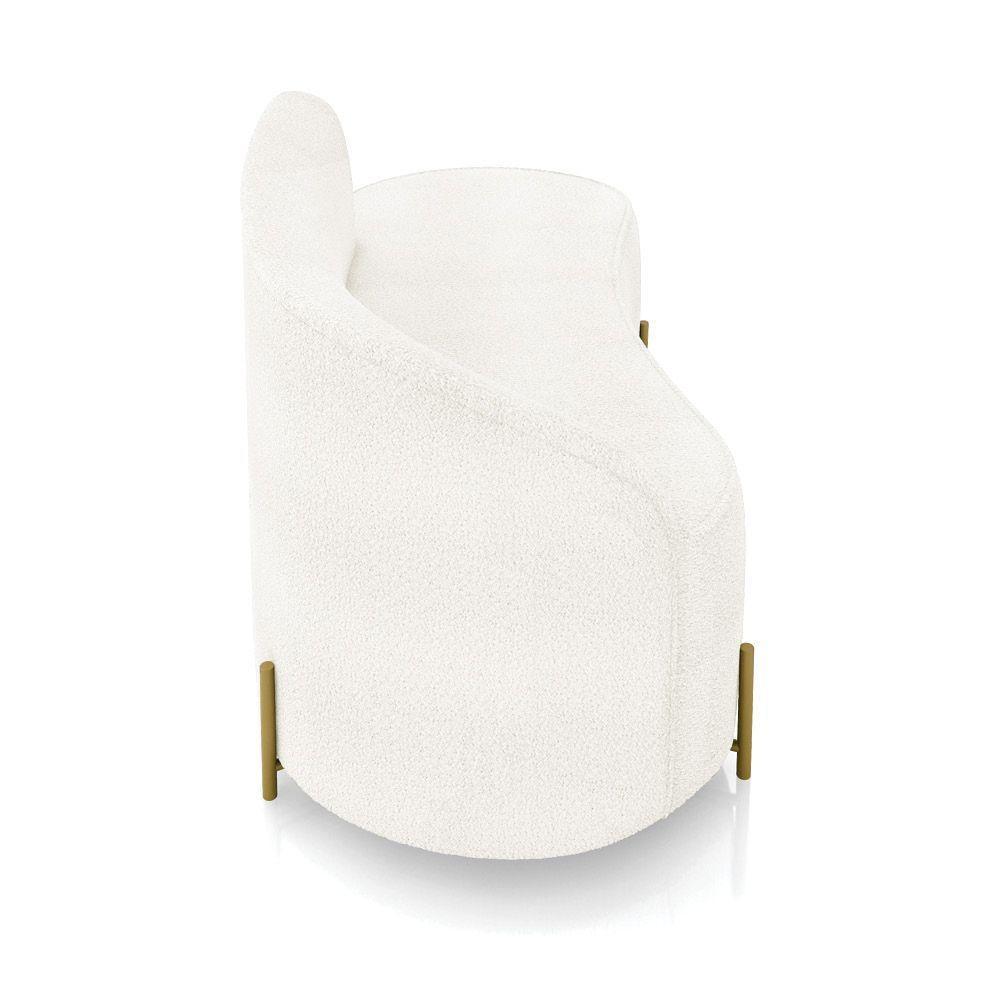 Sofá 2 Lugares Orgânico 140cm Pé Dourado Morgan Bouclê Off White D03 - D'rossi - 7