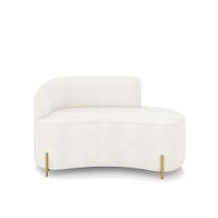 Sofá 2 Lugares Orgânico 140cm Pé Dourado Morgan Bouclê Off White D03 - D'rossi - 5