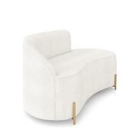 Sofá 2 Lugares Orgânico 140cm Pé Dourado Morgan Bouclê Off White D03 - D'rossi - 6