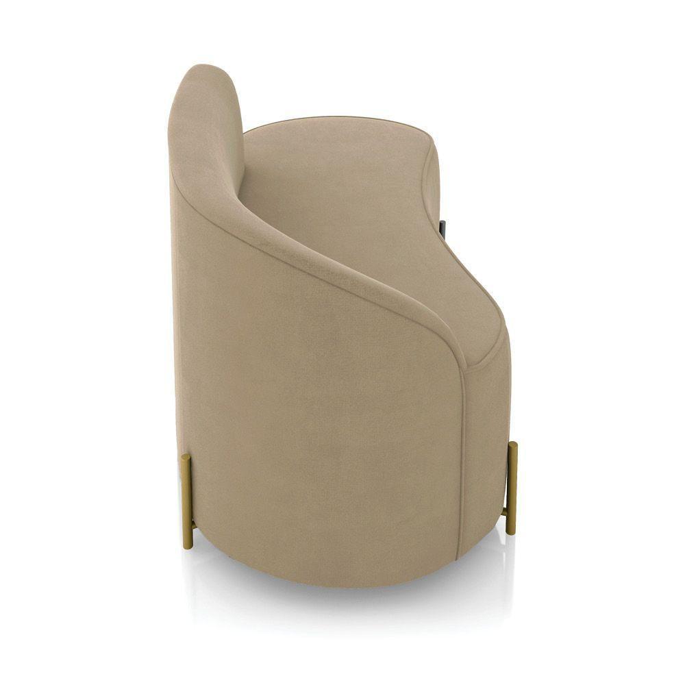 Sofá 2 Lugares Orgânico 140cm Pé Dourado Morgan Suede Marrom R D03 - D'rossi - 7