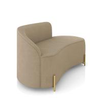 Sofá 2 Lugares Orgânico 140cm Pé Dourado Morgan Suede Marrom R D03 - D'rossi - 6
