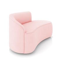 Sofá 2 Lugares Orgânico 140cm Morgan E Poltrona Lua Suede Rosa Bebê D03 - D'rossi - 7