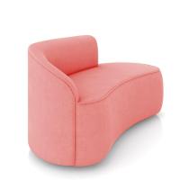 Sofá 2 Lugares Orgânico 140cm Morgan E Poltrona Lua Suede Rosê D03 - D'rossi - 7