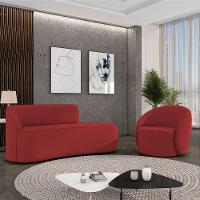 Sofá 2 Lugares Orgânico 140cm Morgan E Poltrona Lua Veludo Marsala D03 - D'rossi - 2