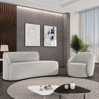 Sofá 2 Lugares Orgânico 140cm Morgan E Poltrona Lua Veludo Cinza D03 - D'rossi - 2