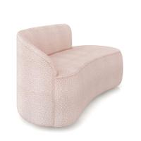 Sofá 2 Lugares Orgânico 140cm Morgan E Poltrona Lua Bouclê Rosê D03 - D'rossi - 7