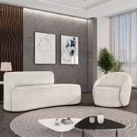 Sofá 2 Lugares Orgânico 140cm Morgan E Poltrona Lua Bouclê Off White D03 - D'rossi - 2