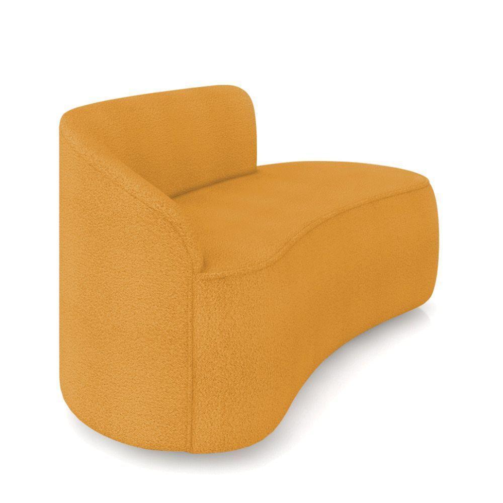 Sofá 2 Lugares Orgânico 140cm Morgan E Poltrona Lua Bouclê Mostarda D03 - D'rossi - 7