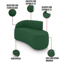 Sofá 2 Lugares Orgânico 140cm Morgan E 2 Poltronas Lua Veludo Verde D03 - D'rossi - 3
