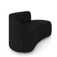 Sofá 2 Lugares Orgânico 140cm Morgan E 2 Poltronas Lua Veludo Preto D03 - D'rossi - 7