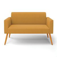 Sofá 2 Lugares Namoradeira Pé Palito Castanho Marisa Bouclê Mostarda D03 - D'rossi - 5