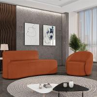 Sofá 2 Lugares Orgânico 140cm Morgan E Poltrona Lua Bouclê Terracota D03 - D'rossi - 2