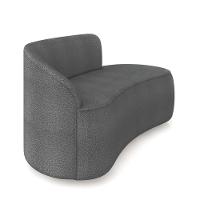 Sofá 2 Lugares Orgânico 140cm Morgan E Poltrona Lua Bouclê Grafite D03 - D'rossi - 7