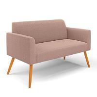 Sofá 2 Lugares Namoradeira Pé Palito Castanho Marisa Bouclê Rosê D03 - D'rossi - 1