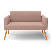 Sofá 2 Lugares Namoradeira Pé Palito Castanho Marisa Bouclê Rosê D03 - D'rossi - 5