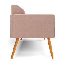 Sofá 2 Lugares Namoradeira Pé Palito Castanho Marisa Bouclê Rosê D03 - D'rossi - 6