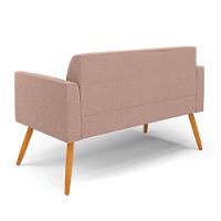 Sofá 2 Lugares Namoradeira Pé Palito Castanho Marisa Bouclê Rosê D03 - D'rossi - 7