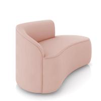 Sofá 2 Lugares Orgânico 140cm Morgan E 2 Poltronas Lua Veludo Rose D03 - D'rossi - 7