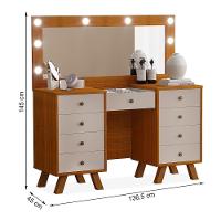 Penteadeira Camarim Mila Freijó-maní Sem Banqueta - Móveis Luapa Freijó-maní - 5