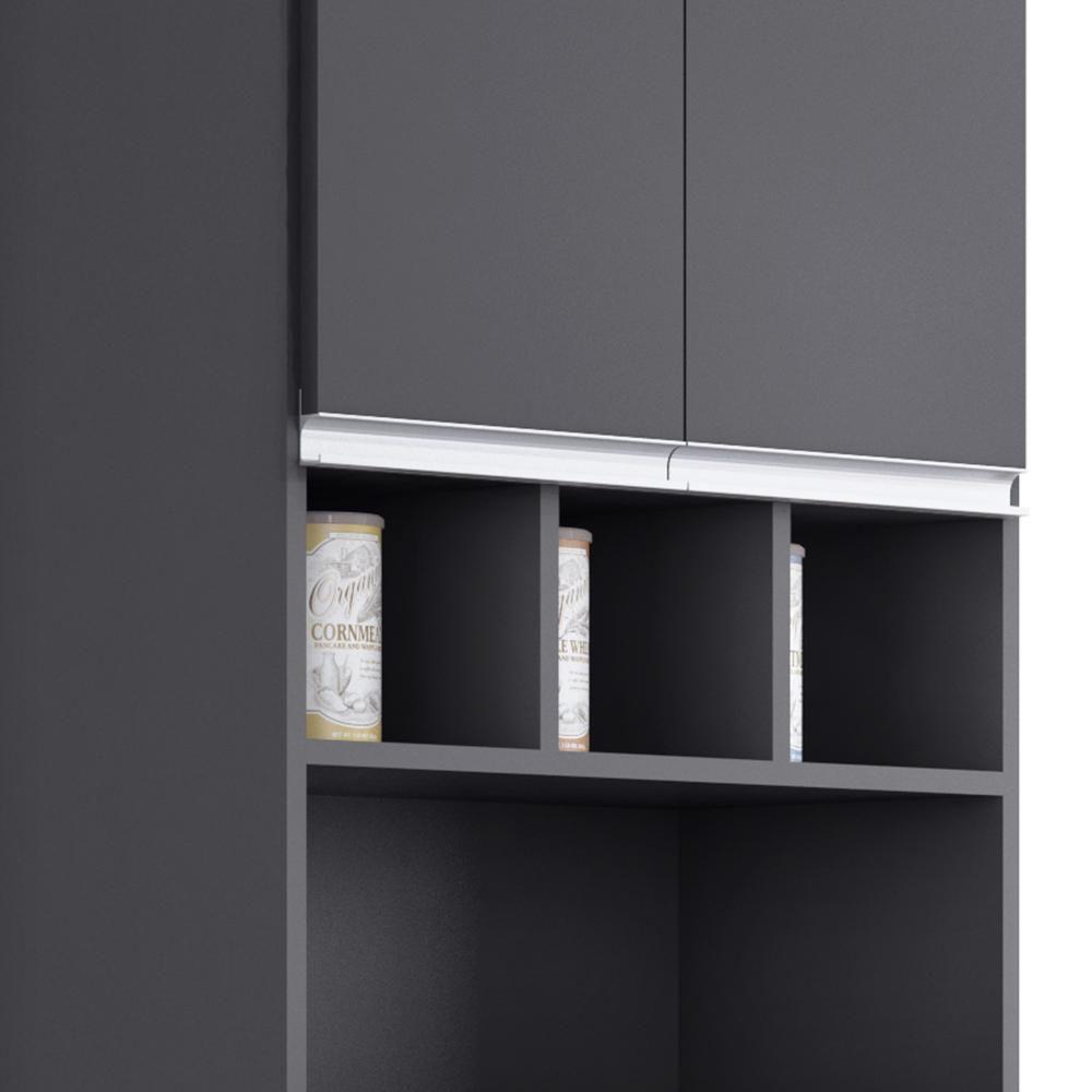 Paneleiro Duplo Andréia 4 Portas E 1 Gaveta Cinza - Ajl Móveis Cinza - 2