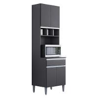 Paneleiro Duplo Andréia 4 Portas E 1 Gaveta Cinza - Ajl Móveis Cinza - 1