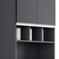 Paneleiro Duplo Andréia 4 Portas E 1 Gaveta Cinza - Ajl Móveis Cinza - 2