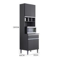 Paneleiro Duplo Andréia 4 Portas E 1 Gaveta Cinza - Ajl Móveis Cinza