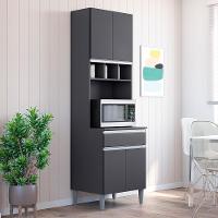 Paneleiro Duplo Andréia 4 Portas E 1 Gaveta Cinza - Ajl Móveis Cinza - 5