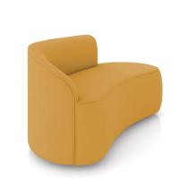 Sofá 2 Lugares Orgânico 140cm Morgan E 2 Poltronas Lua Veludo Mostarda D03 - D'rossi - 7