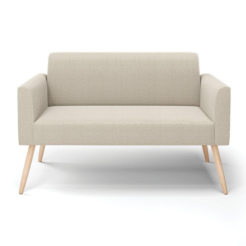 Sofá 2 Lugares Namoradeira Pé Palito Natural Marisa Bouclê Bege D03 - D'rossi - 5