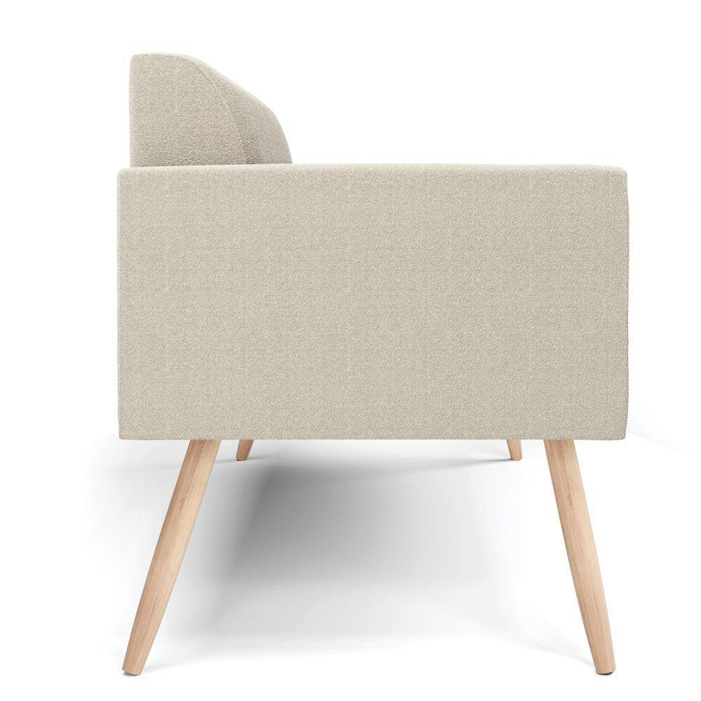 Sofá 2 Lugares Namoradeira Pé Palito Natural Marisa Bouclê Bege D03 - D'rossi - 6