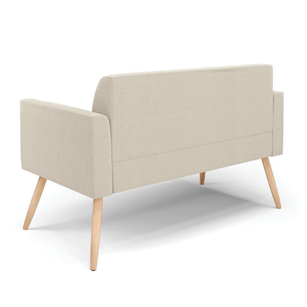 Sofá 2 Lugares Namoradeira Pé Palito Natural Marisa Bouclê Bege D03 - D'rossi - 7